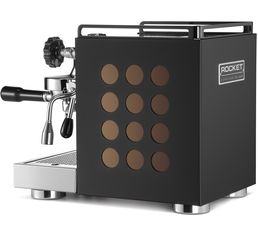 Rocket Appartamento Serie Nera Kupfer Seitenansicht Espressomaschine